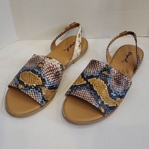 Qupid NWT Multicolor Snake Print Sandals Sz 9